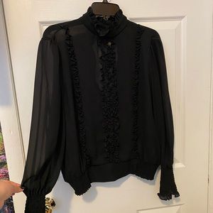 Frame black sheer blouse